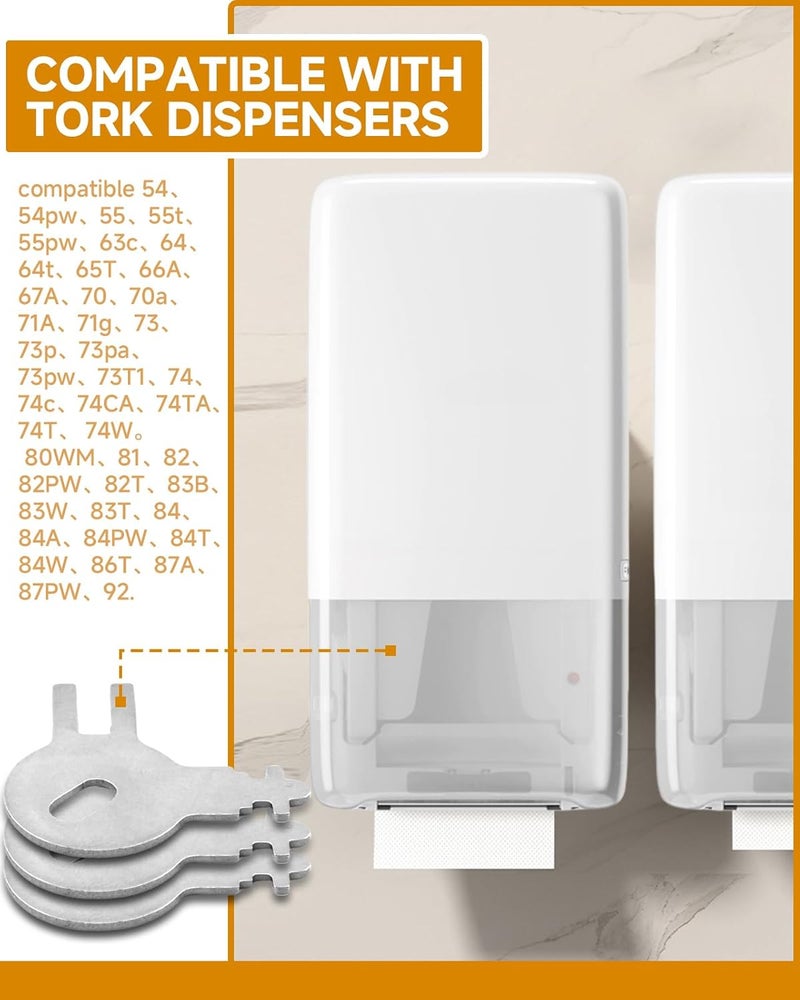 MZCTD (6PCS) KeyPower Dispenser Key Compatible with Tork Paper Towel Dispenser, Von Drehle and Palmer Fixtures, Compatible Models 70WM1, 83TR, 87T and More – Paper Towel and Soap Dispenser Replacement Key - Image 3